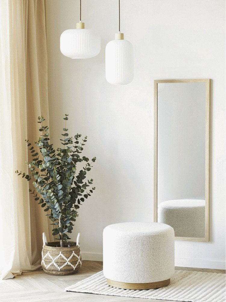 House Nordic Daisy Pouf H41 cm, Sand