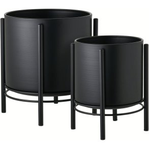House Nordic Blumentopf 2er Set, Schwarz
