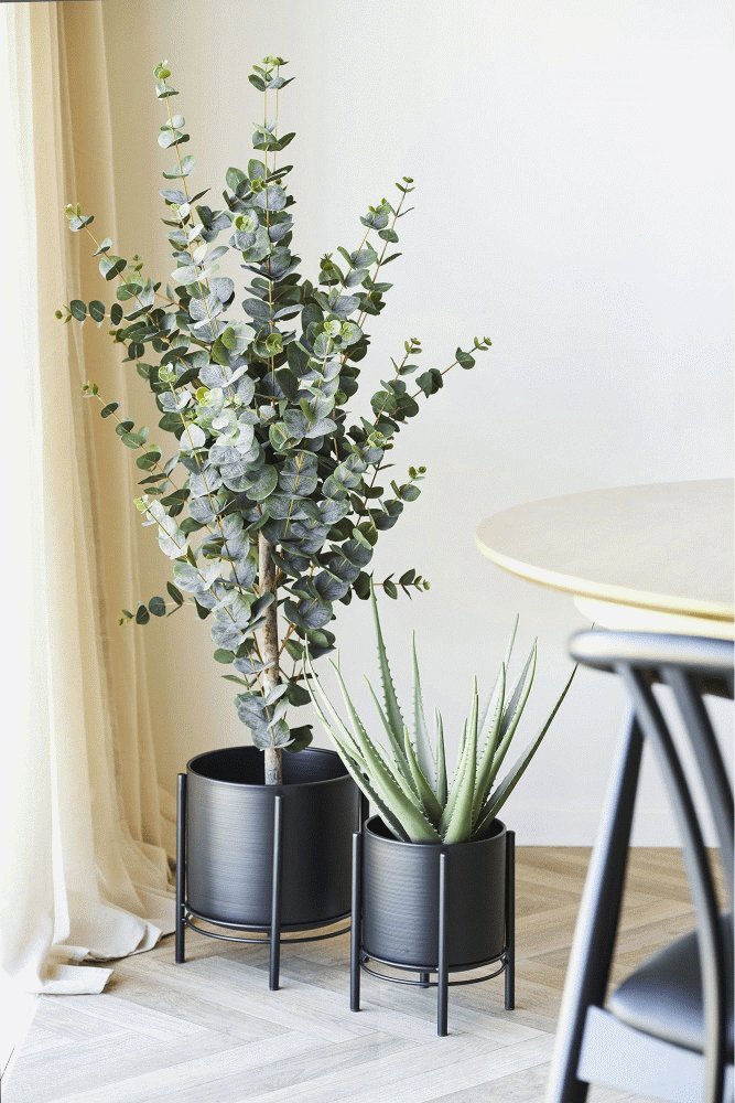 House Nordic Blumentopf 2er Set, Schwarz