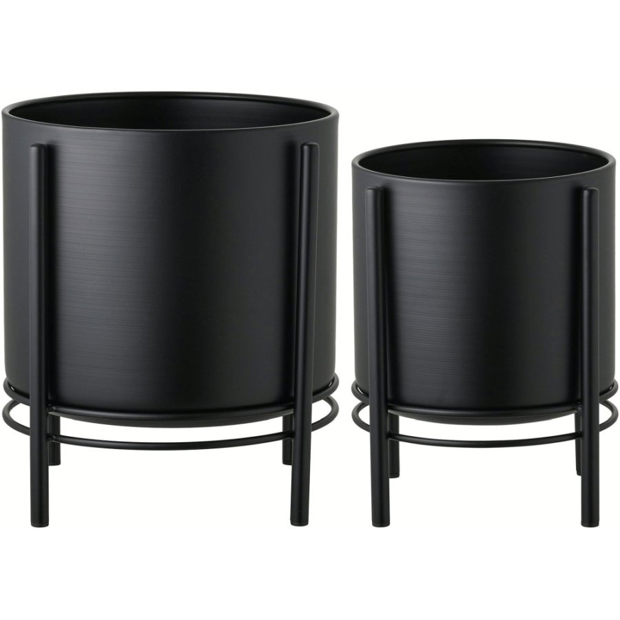 House Nordic Blumentopf 2er Set, Schwarz