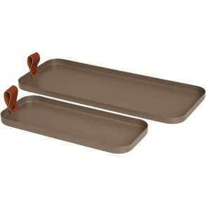 House Nordic Tablett 2er Set, Braun