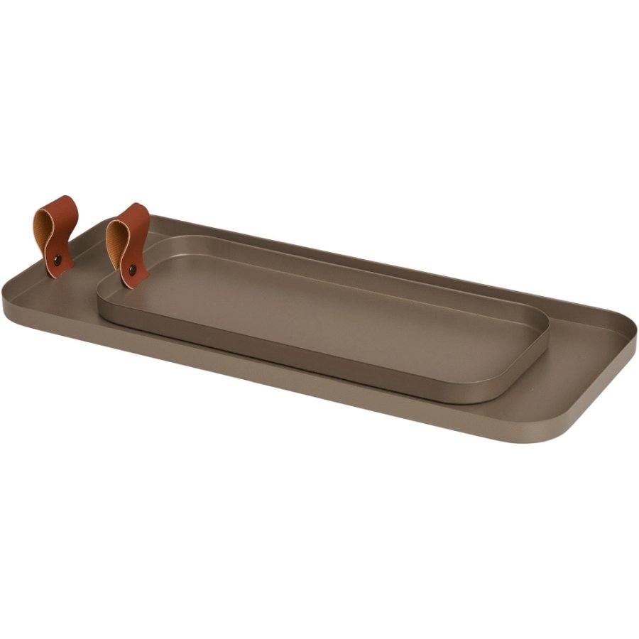 House Nordic Tablett 2er Set, Braun