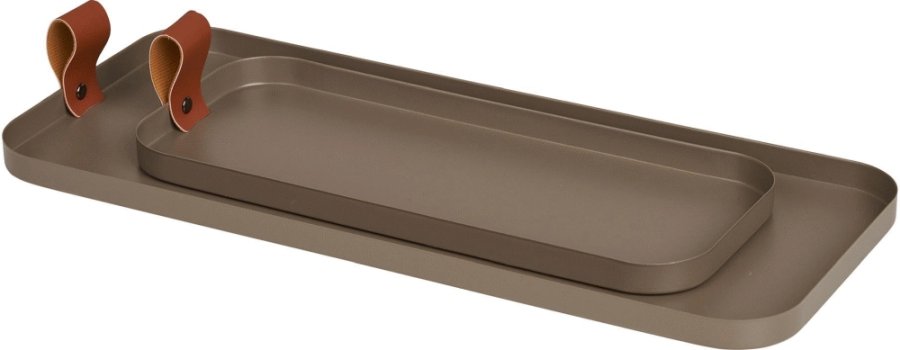 House Nordic Tablett 2er Set, Braun