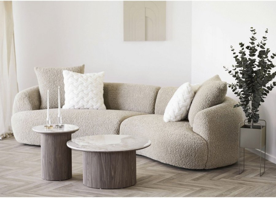 House Nordic Kerzenhalter H13 cm, Grau/Weiß