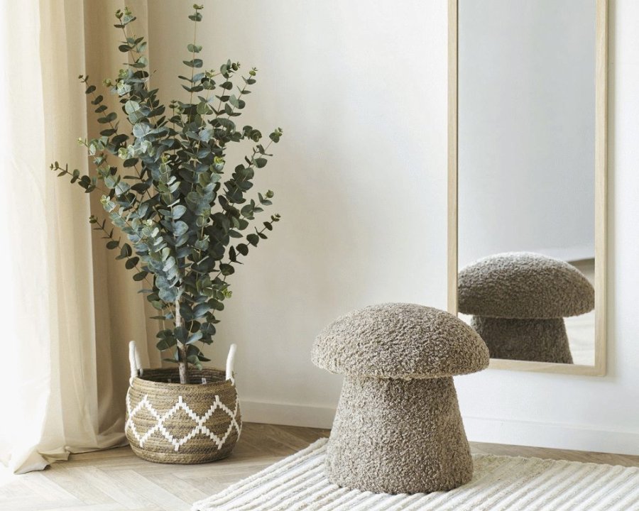 House Nordic Enna Pouf H45 cm, Braun