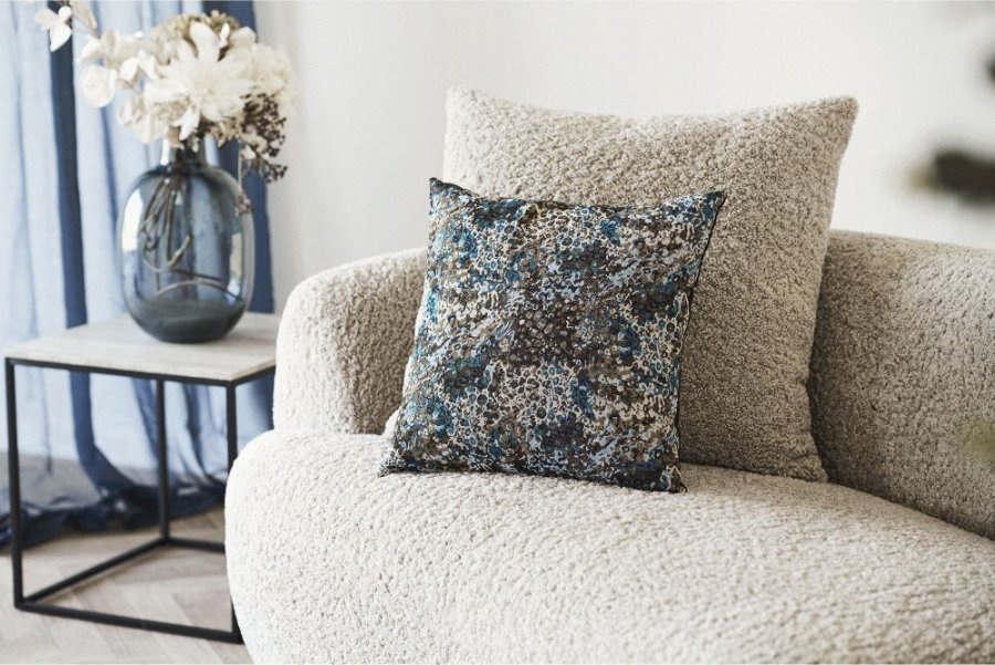 House Nordic Blossom Kissen 45x45 cm, Blau/Braun