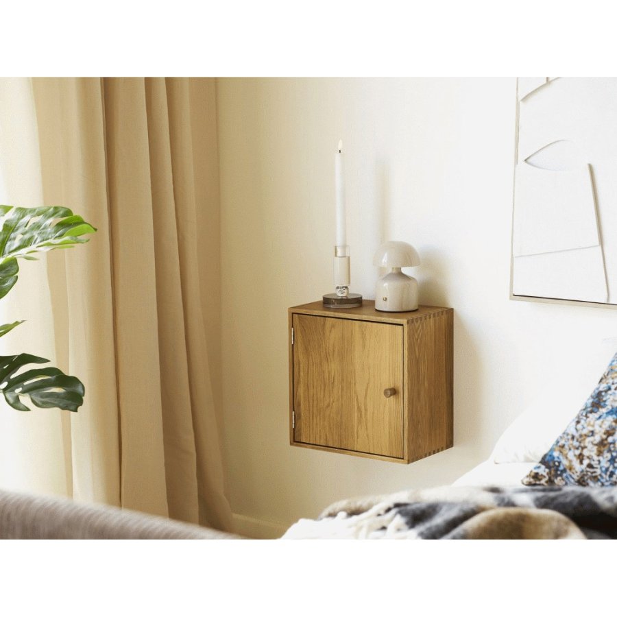 House Nordic Townsville Wandregal mit Tr 30x30 cm, Eiche