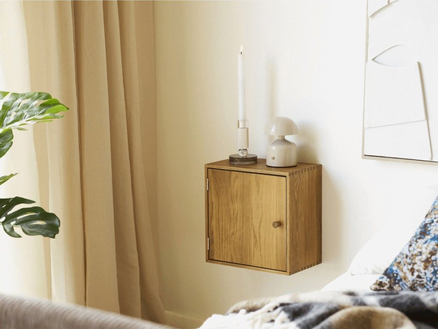 House Nordic Townsville Wandregal mit Tr 30x30 cm, Eiche