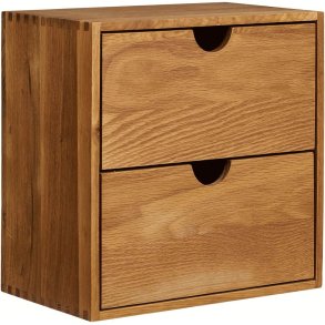 House Nordic Townsville Wandregal mit Schubladen 30x30 cm, Eiche