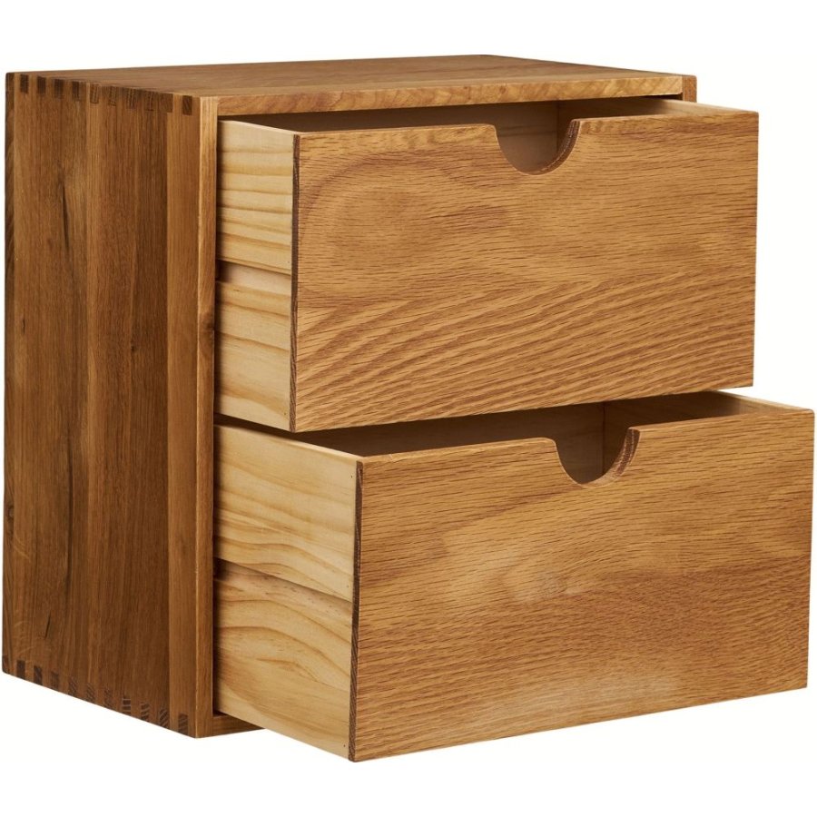 House Nordic Townsville Wandregal mit Schubladen 30x30 cm, Eiche