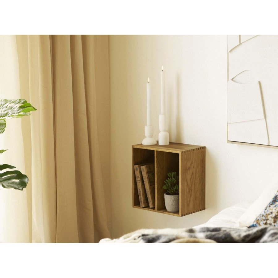 House Nordic Townsville Wandregal mit Fächern 30x30 cm, Eiche