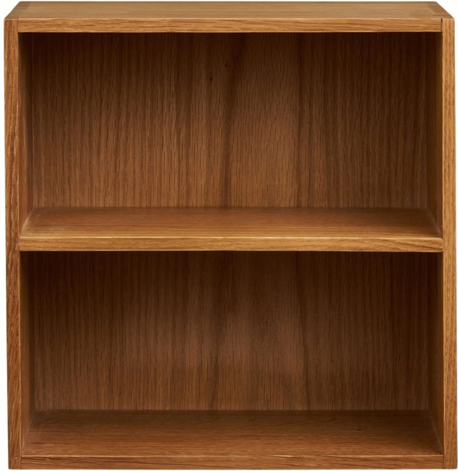 House Nordic Townsville Wandregal mit Fächern 30x30 cm, Eiche