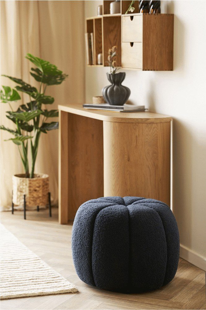 House Nordic Paisley Pouf H38 cm, Marine