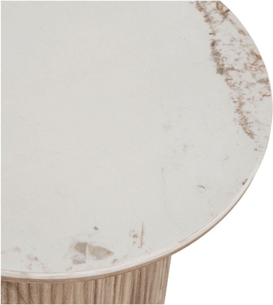 House Nordic Athens Eckttisch H50 cm, Weiß/Braun