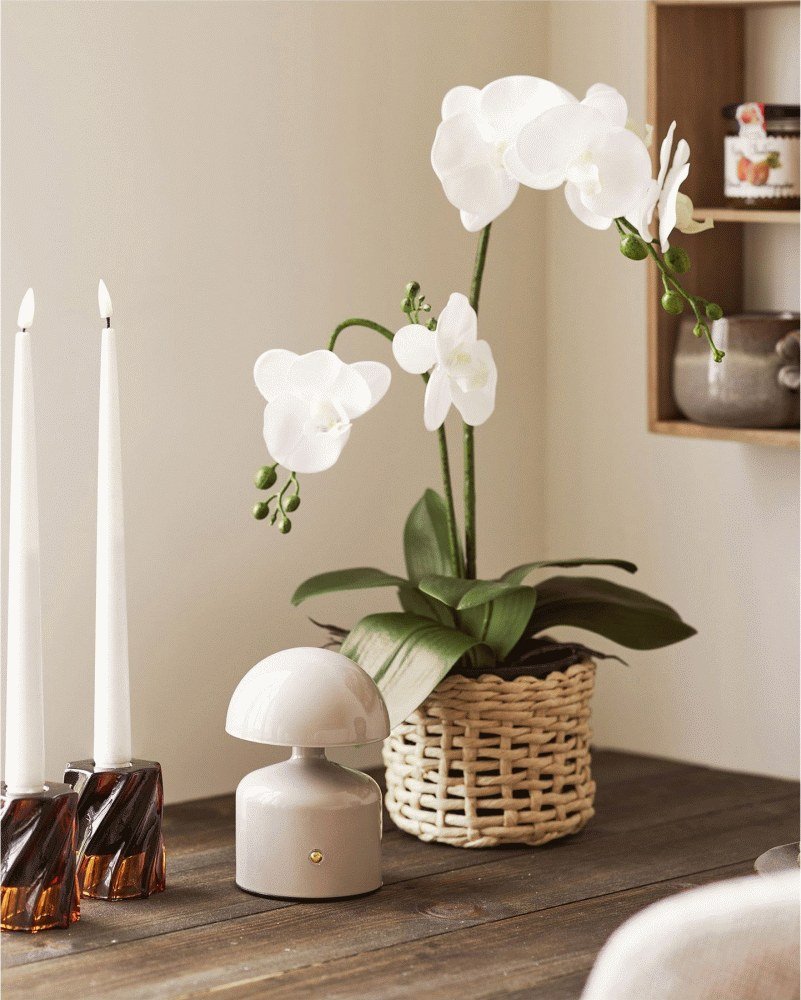 House Nordic Aulla Kabellose Tischlampe LED H13,5 cm, Grau