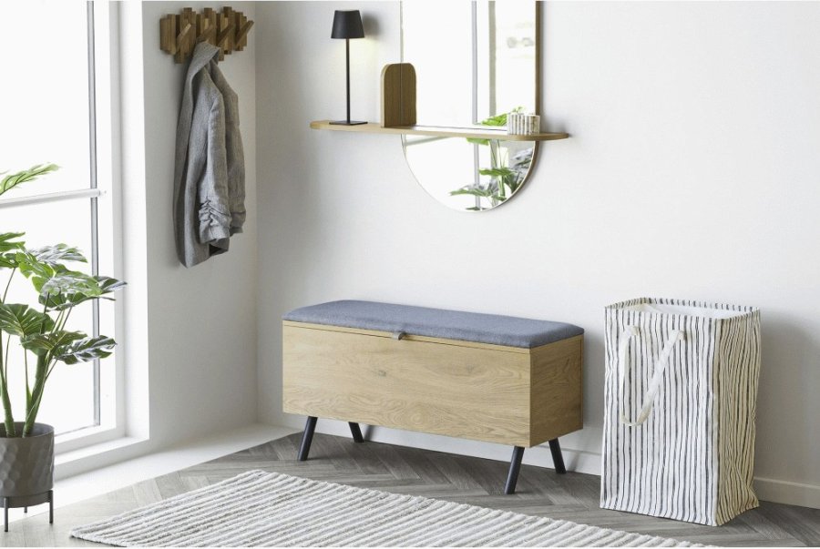 House Nordic Argos Wäschekorb H58 cm, Beige/Schwarz