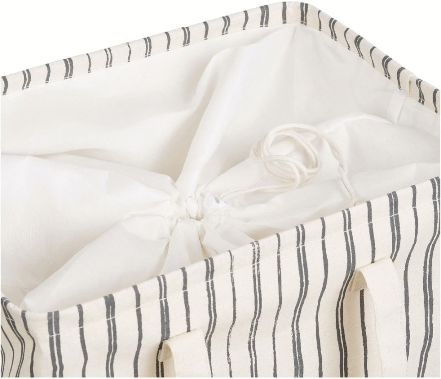 House Nordic Argos Wäschekorb H58 cm, Beige/Schwarz