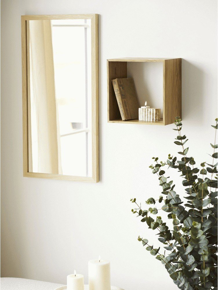 House Nordic Lattoon Wandregal 30x30 cm, Eiche