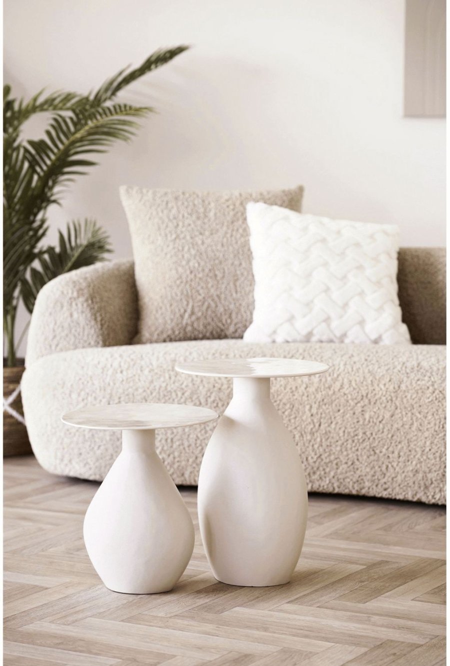 House Nordic Calais Beistelltisch H50 cm, Off-White