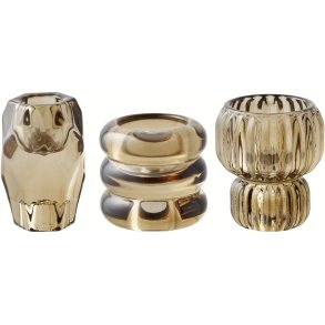 House Nordic Lysestage 3-delige set, Smoked Brun