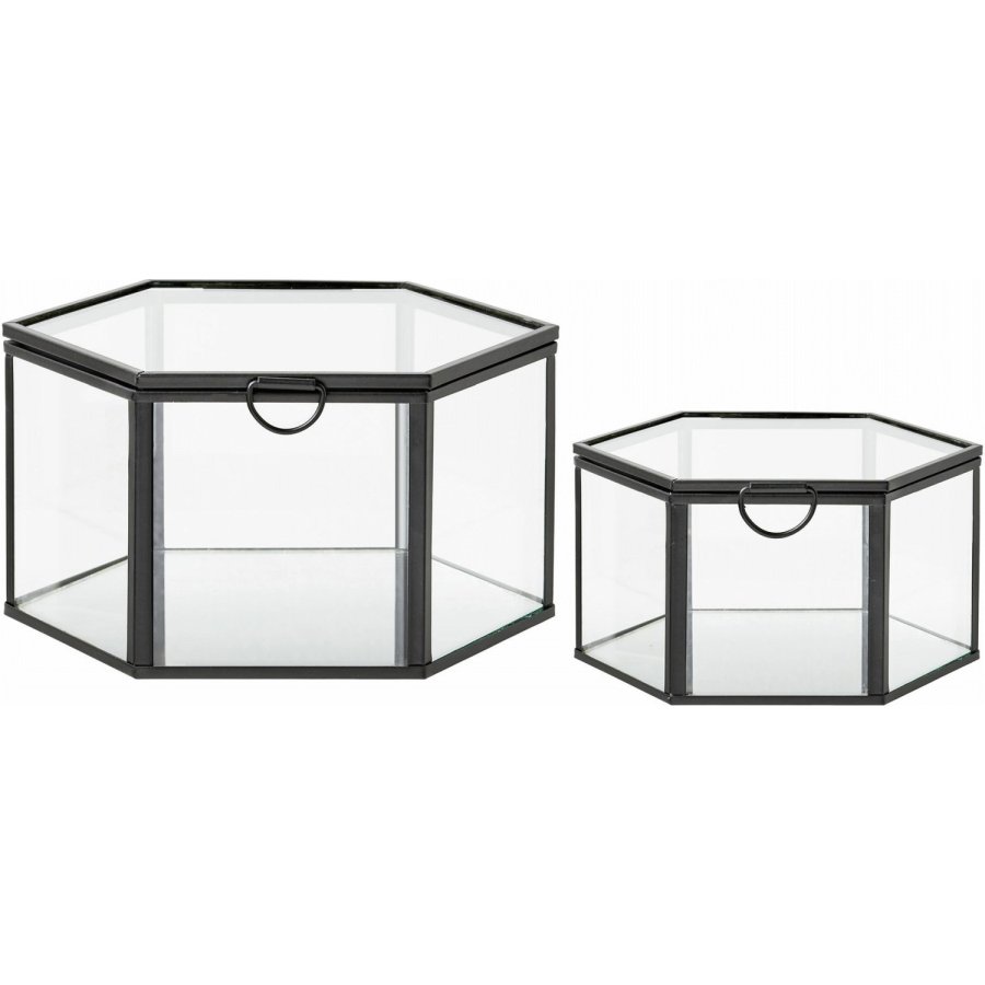 House Nordic Torpe Opbevaringsboks 2er Set, Glas