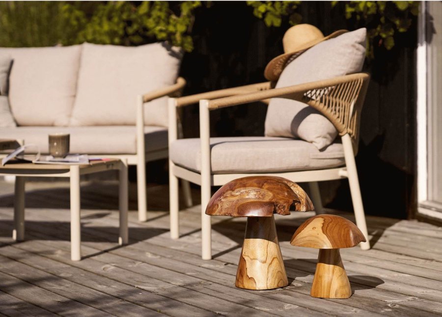 House Nordic Kodi Dekorationssvampe 2 stk, Teak