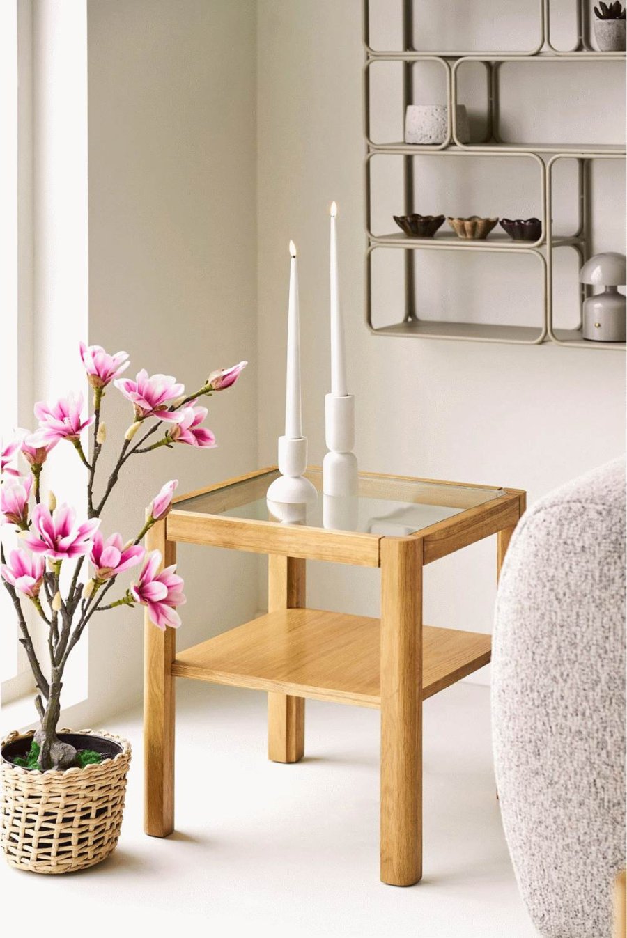 House Nordic Lourmarin Eckentisch H45 cm, Eiche