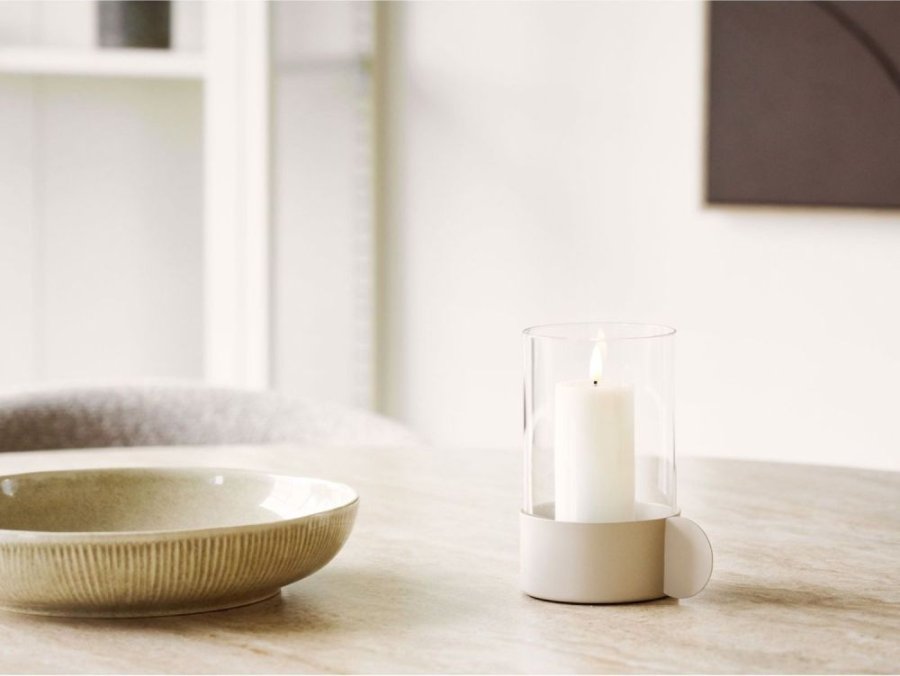 House Nordic Hurricane Lanterne H16,5 cm, Beige