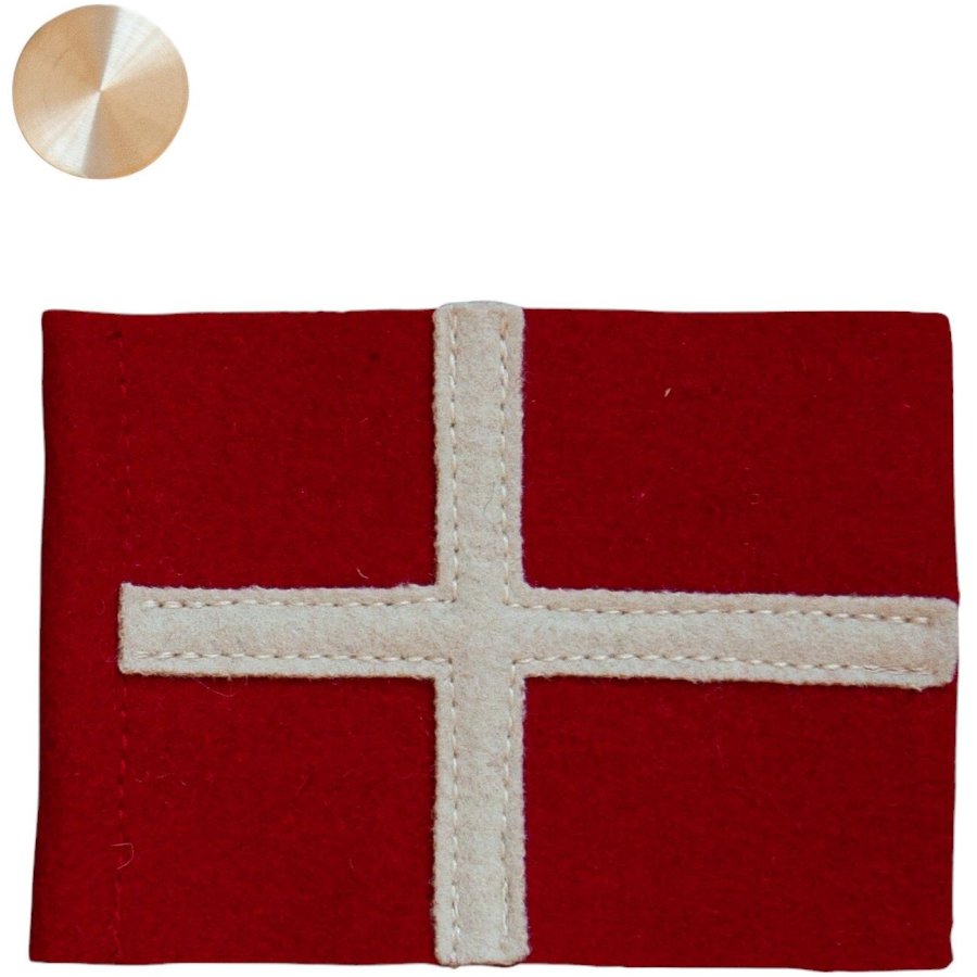 Hove Home Flag 11x9 cm, Dansk/Messing