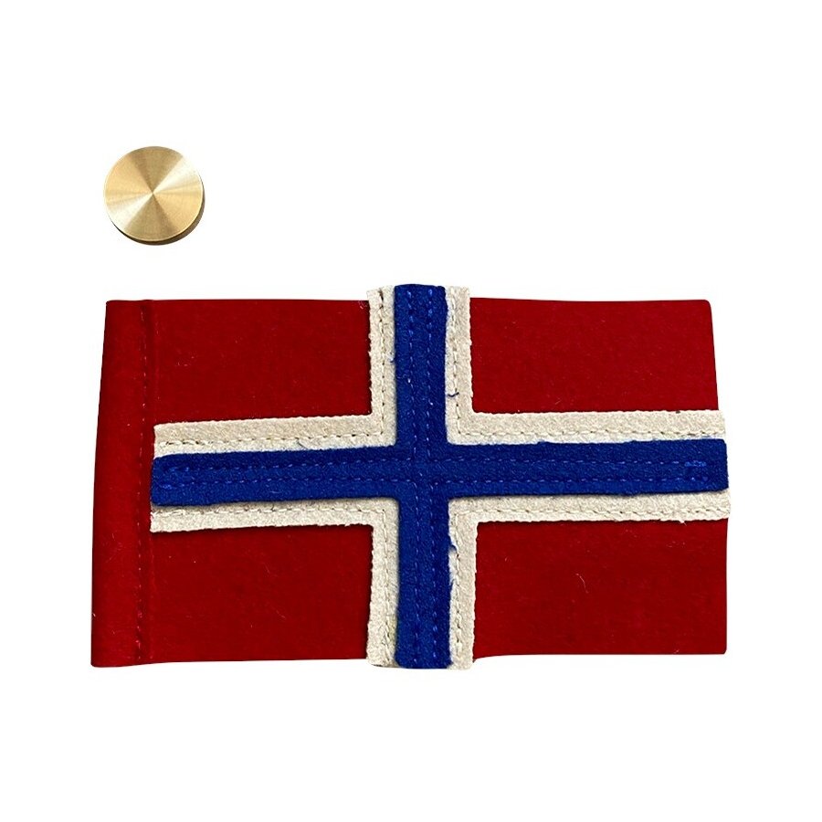 Hove Home Flag 14x9 cm, Norsk/Messing