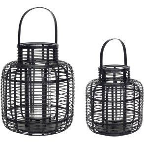 Hübsch Reservoir Lanterner 2 stk, Sort