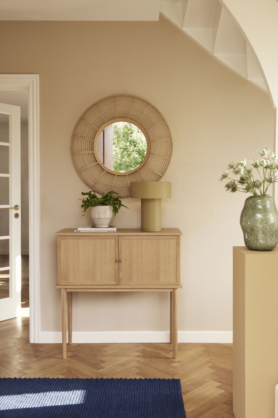 Hübsch Blush Spejl 60 cm, Bambus