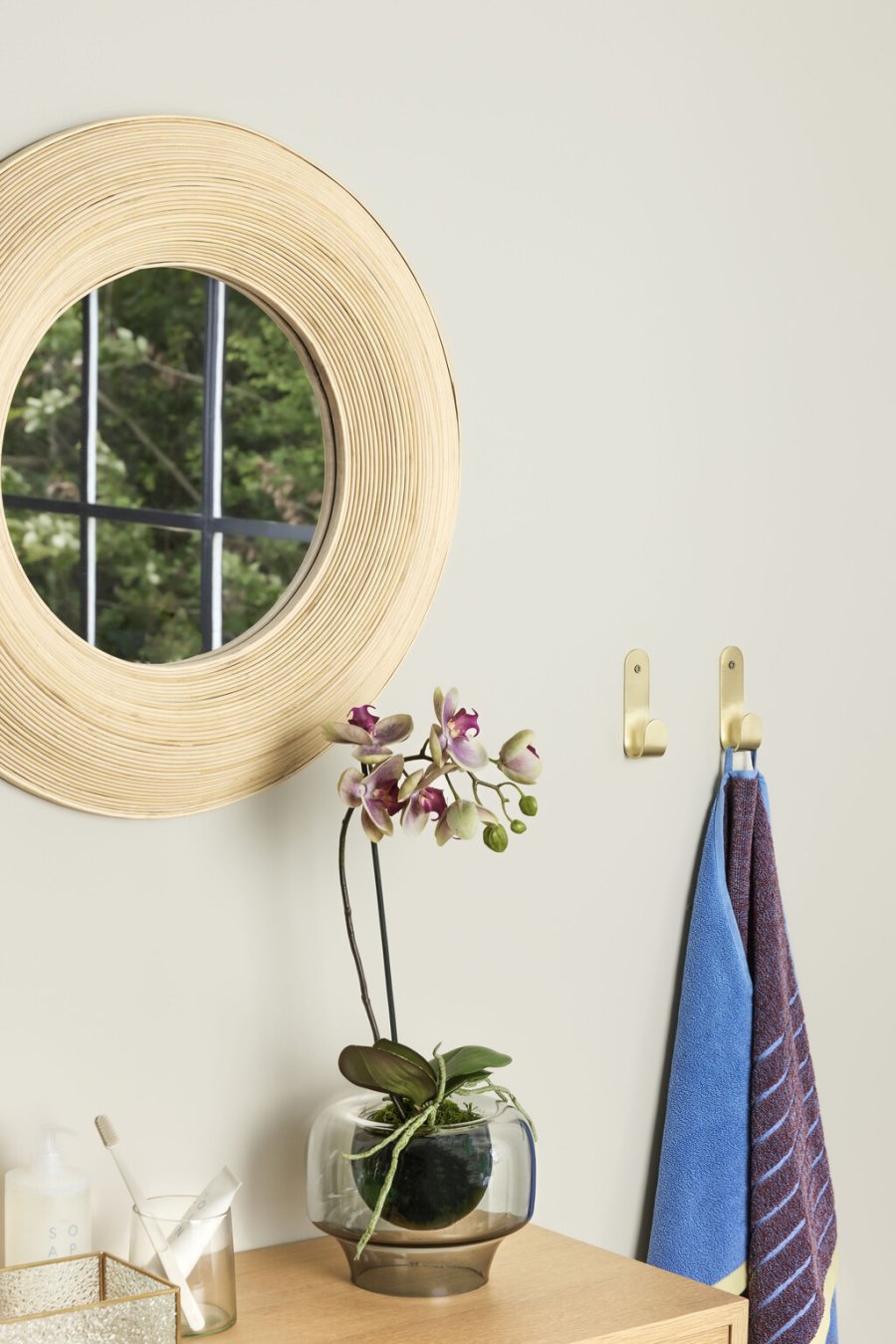 Hübsch Blush Spejl 60 cm, Bambus