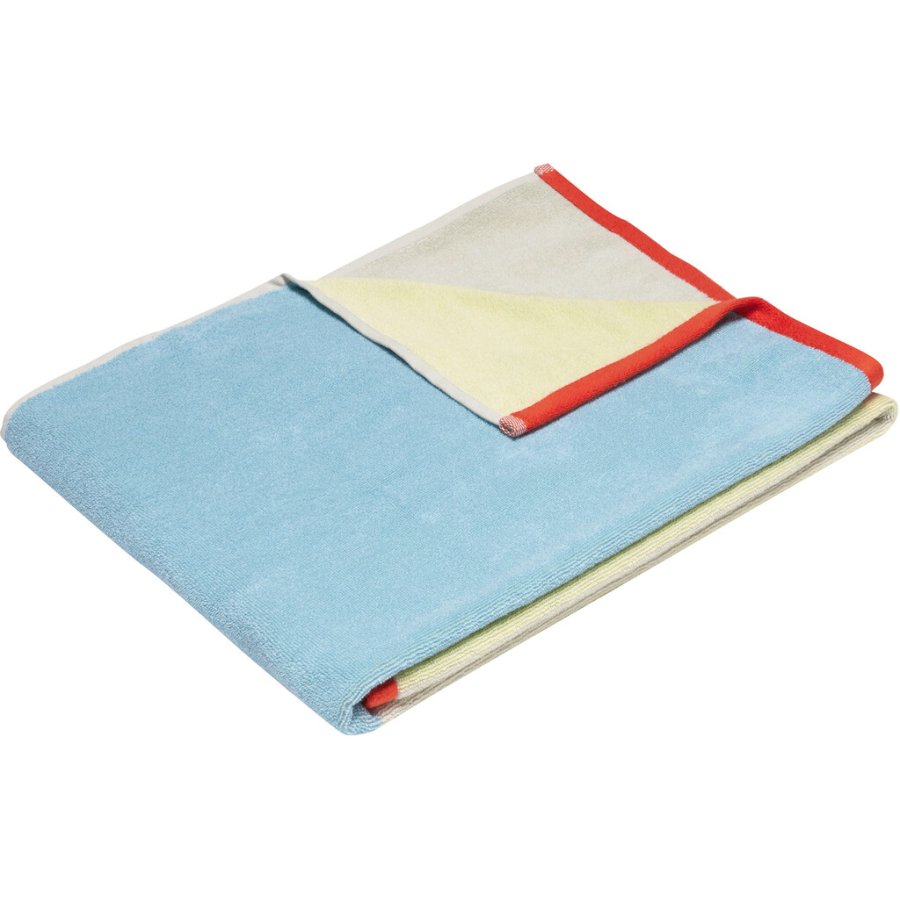 Hbsch Block Handtuch 70x140 cm, Gelb/Blau/Rot