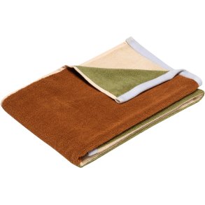 Hübsch Block Håndklæde 50x100 cm, Grøn/Brun/Beige