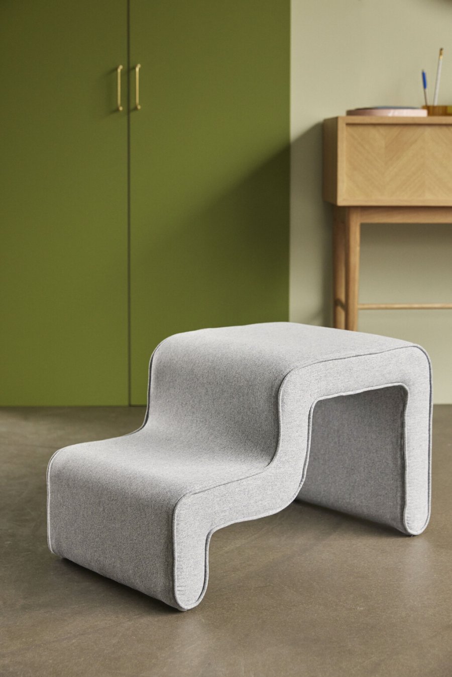 Hbsch Wave Hocker 72 cm, Grau