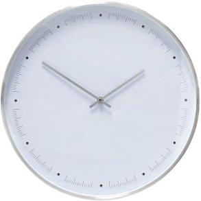 Hbsch Time Uhr 40 cm, Metall/Wei