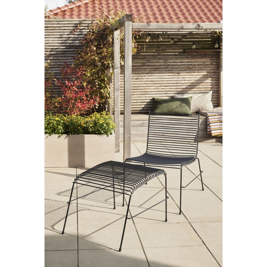 H&uuml;bsch String Fodskammel H42 cm, Sort