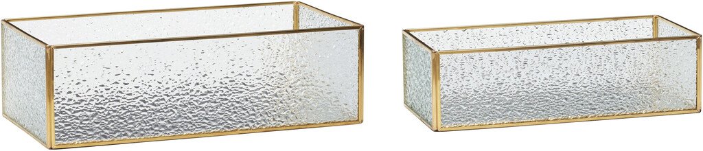 Køb Hübsch Ripple Glasboks 2 stk, Frosted