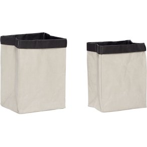 H&uuml;bsch Landromat Wasmand 2 stuks, Grijs/Zwart