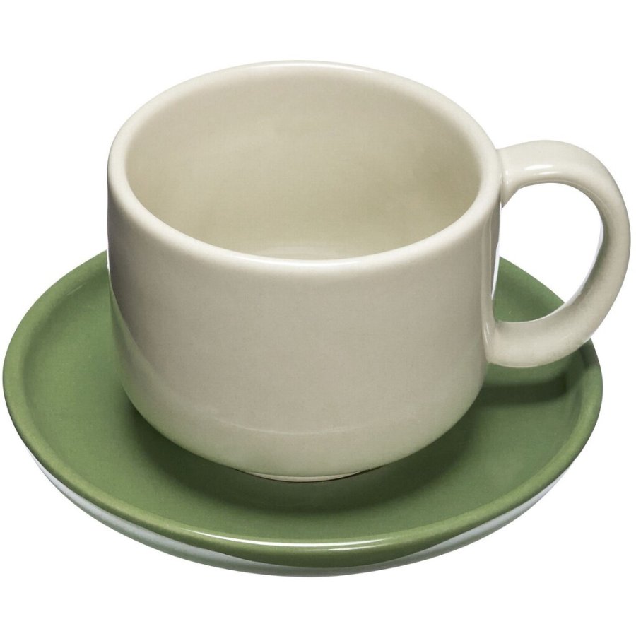 Hbsch Amare Tasse mit Untertasse, Grn/Sand