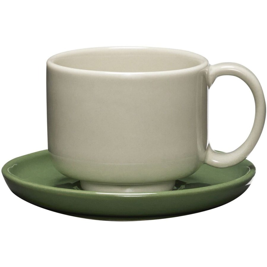 Hbsch Amare Tasse mit Untertasse, Grn/Sand