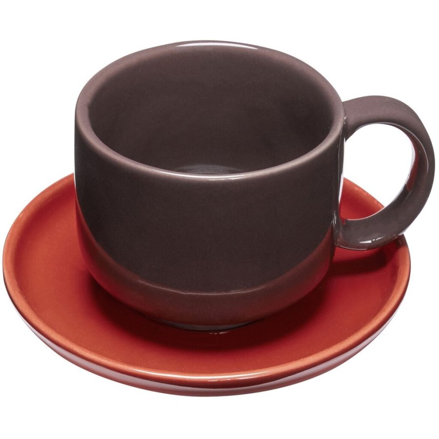 Hbsch Amare Tasse mit Untertasse, Burgund/Rot