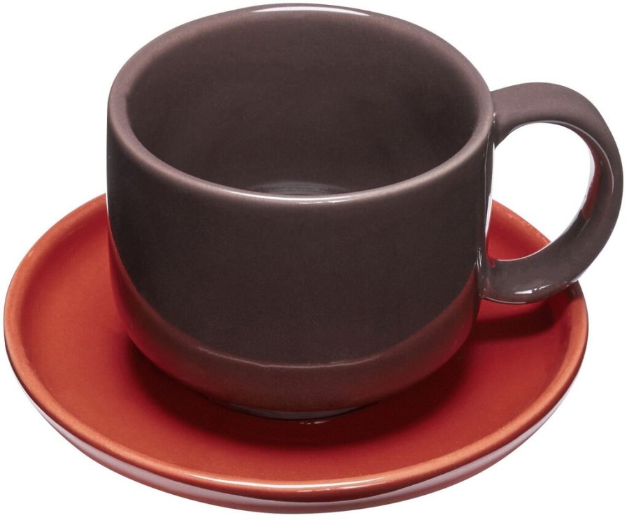 Hbsch Amare Tasse mit Untertasse, Burgund/Rot