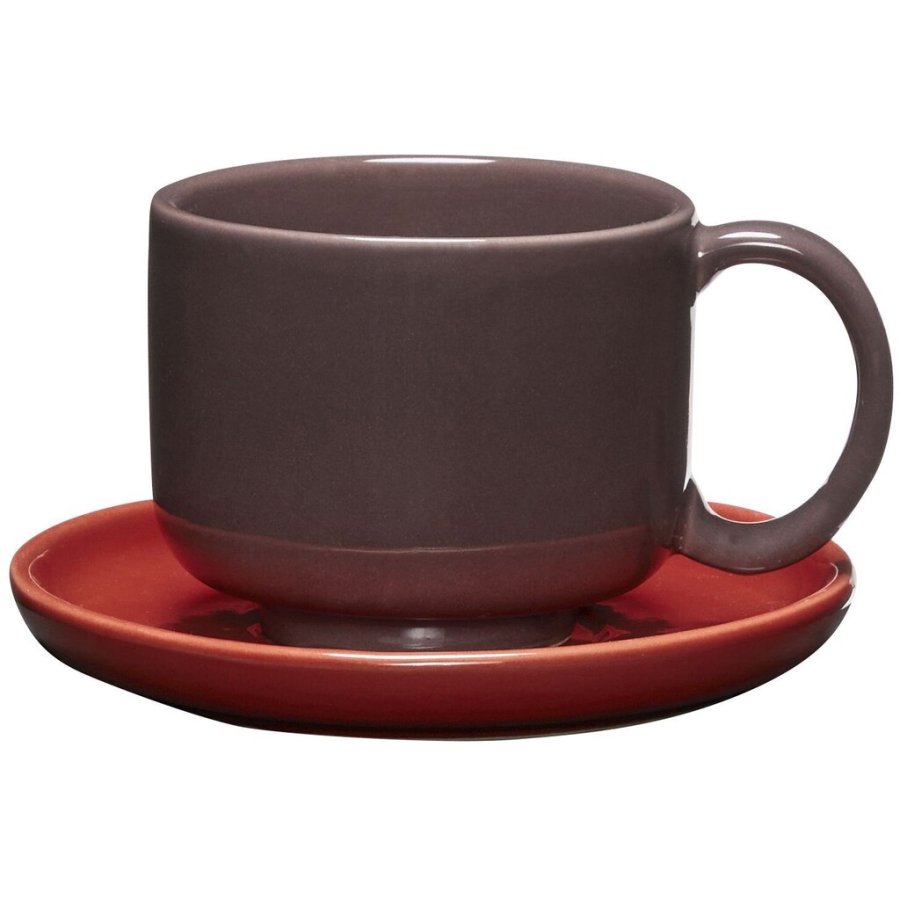 Hbsch Amare Tasse mit Untertasse, Burgund/Rot