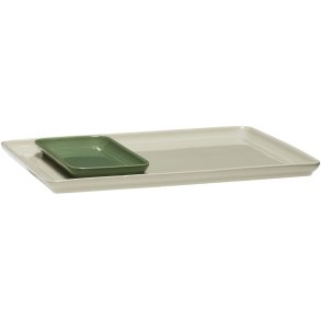 Hbsch Amare Tablett 2er Set, Grn/Sand