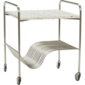 Hübsch Wave Rullebord H51 cm, Terrazzo/Nikkel