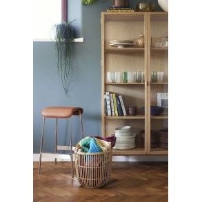 Hübsch Avenue Barstol H75 cm, Nikkel/Brun