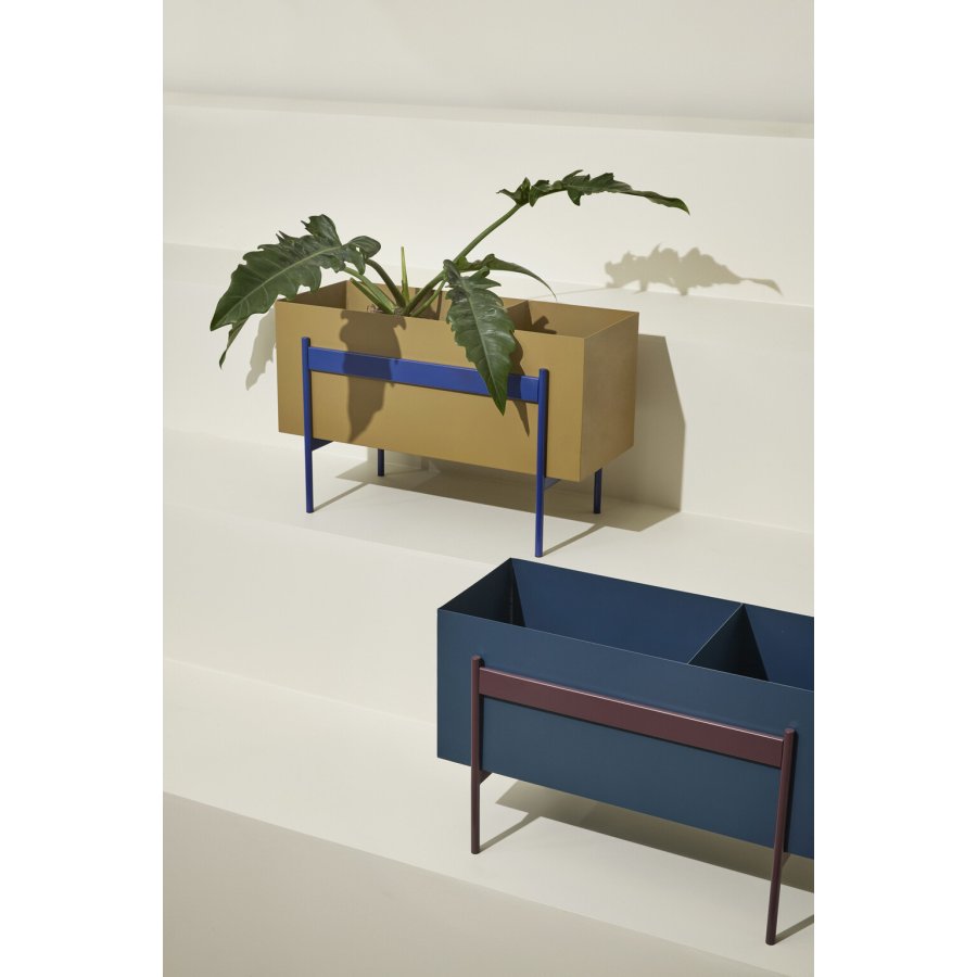 Hübsch Awe Plantekasse 74 cm, Petrol/Burgundy