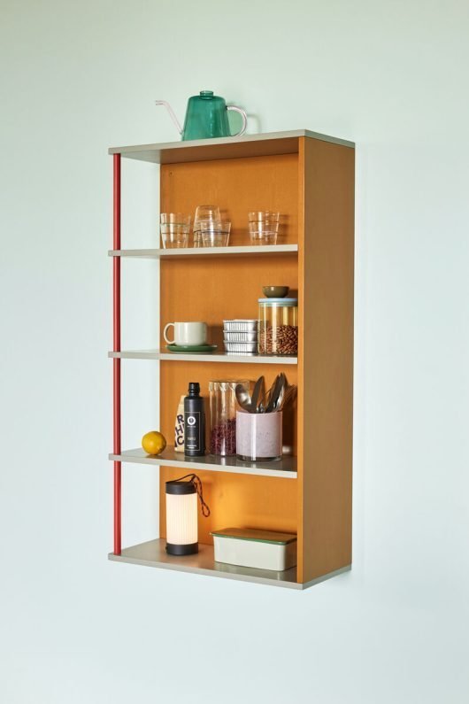 Hübsch Apollo Reol 109x60 cm, Brun/Rd/Sand